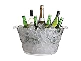 BarCraft Getränkekühler, Großer Bierkühler für BBQ, Party Kühlbehälter für Bier, Wein, Champagner und Sekt, Großer Eiseimer, Transparent Acrylglas, 10 Liter, Ø 47 cm