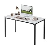 CubiCubi Schreibtisch, 80 x 50 x 75 cm Computertisch, Schreibtisch Klein PC-Tisch Stabil, schmaler Bürotisch, Arbeitszimmer, Homeoffice, Büro, einfacher Aufbau, Stahl, Industrie-Design, Weiß