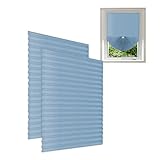 2er-Pack temporäre Verdunkelungsjalousien, Plissierte Fensterrollos, sofort aufklebbare Jalousien, lichtfilternder Sichtschutz mit 4 Clips für Badezimmer, Badezimmer, Büro, Verdunkelungsvorhänge