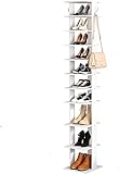 FAiruo Schuhregal Mehrschichtiger Haushalt Kleines schmales kleines Regal Einfache Mini-Tür Schuhschrank Aufbewahrung (Color : Bianco, Size : 10 Grids)