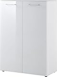 Germania Schuhschrank GW-SCALEA, Spanplatte, Einscheiben-Sicherheitsglas, Weiß, 40 x 88 x 120 cm