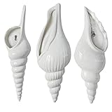GUANGMING – 3 Stück weiße Porzellan-Muschel-Form Wandbild Moderne Vase Heimdekoration Produktstatistiken Code -2093 Weiß