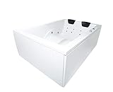 Doppel Whirlpool Badewanne Olymp Basic MADE IN GERMANY 190 x 140 cm Ausführung rechts mit 16 Massage Düsen + LED + dhW + OHNE Armaturen Eckwanne Eckbadewanne rechts oder links günstig