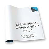 DIN A1 Magstick® Whiteboard-Folie selbstklebend I flexibler Haftgrund für Magnete I XL Ferrofolie in weiß, beschreibbar, nass abwischbar I mag_085