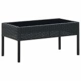 BULANED Gartentisch, Esstisch, Couchtisch, Balkontisch, Balkonmöbel Kleiner Balkon, Balkon Tisch, Beistelltisch, Schwarz 75x40x37 cm Poly Rattan