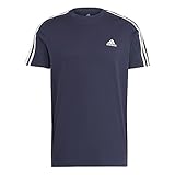 adidas, Essentials Single Jersey 3-Stripes, T-Shirt, Legende Tinte/Weiß, XL, Mann