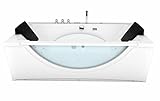 AcquaVapore Whirlpool Pool Badewanne Eckwanne Wanne W81R-B-SC 180x90cm mit Radio+Farblicht, aktive Schlauch-Reinigung