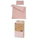 roba Kinderbettwäsche Lil Planet 100 x 135 cm - 2-teiliges Bettwäsche Set - Bio Baumwolle - GOTS und Oeko-Tex 100 Zertifiziert - Rosa/Mauve Spannbettlaken Lil Planet 60 x 120 – 70 x 140