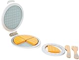 small foot Waffeleisen aus Holz, zum Aufklappen mit vier Waffelstücken, Zubehör für Kinderküchen, ab 3 Jahren, 10592