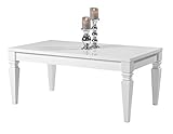 Euro Tische Couchtisch weiß Hochglanz - modern & Kratzfest - perfekt geeignet als Sofatisch/Wohnzimmertisch - Made in Germany (100x60x44cm)