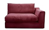 CAVADORE Sofa-Modul 'Fiona'mit Armteil rechts / individuell kombinierbar als Ecksofa, Big Sofa oder Wohnlandschaft / 138 x 90 x 112 / Webstoff burgunder-rot
