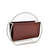 Schreibtisch-Aktenorganisator, Magazin Lagergestell Europäischen Stil Licht Luxus Metall Leder Zeitungsständer Modern Magazine Buch Rack Tragbare Bücherregal für Büro Badezimmer Wohnzimmer Küche Aufbe