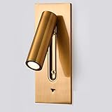 OUSIKA Gold 3W LED Moderne Kopfteil-Wandleuchte, verstellbare Augenschutz-Lesewandleuchte, Aluminium Nordic Bedside Wandleuchte, for Schlafzimmer, Arbeitszimmer, Büro Lampe