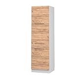 Vicco Küchenschrank Küchenmöbel Küchenzeile Fame-Line modern Küche Einbauküche Blende Unterschrank Hochschrank Hängeschrank (Weiß-Eiche voll, Herdumbauschrank hoch 60 cm)