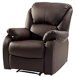 XYEJL Fernsehsessel Recliner Chair, Sessel Wohnzimmer, Tv Chair Relaxing Chair Real Leather Seselstuhl Tilt Sofa Push Back Sessel, Für Home Lounge Gaming Cinema,Brown