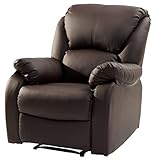 XYEJL Fernsehsessel Recliner Chair, Sessel Wohnzimmer, Tv Chair Relaxing Chair Real Leather Seselstuhl Tilt Sofa Push Back Sessel, Für Home Lounge Gaming Cinema,Brown