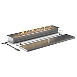 muenkel design Safety Burner 800 – manueller Brenner Einsatz – Bio-Ethanol Brennkammer mit 60 cm Flammenbreite – Edelstahl, gebürstet