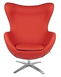 Designer Inspiration Ei Sessel Kunstleder - viele Farben (Rot)