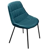 SAFWEL Sessel Esszimmerstühle 2er-Set - Metallbeine und gepolsterter Sitz - Esszimmer, Lounge, Wartezimmer, Rezeption (Color : Blue)