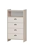 Schildmeyer Lindholm Highboard, Holzwerkstoff, Sandeiche Dekor/Cremebeige, 60,1 x 33 x 104 cm