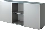 bümö® Sideboard mit Schwebetüren in Graphit/Silber