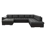 Mirjan24 Eckcouch Ecksofa Niko Bis, Design Sofa Couch mit Schlaffunktion und Bettkasten U-Sofa Farbauswahl Wohnlandschaft vom Hersteller (Ecksofa Links, Soft 020 + Majorka 03)