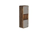 Woodkings® Hochschrank Dingle Badezimmermöbel Echtholz Pinie rustikal und MDF Betonoptik grau Badezimmerhochschrank Badschrank Badmöbel hängend für kleines Bad