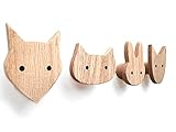 PLT Wandhaken für Kinder aus Holz, Tiere, Kinderzimmer, Fuchs, Hase, Hund, Katze, Deko, Kleiderhaken, Garderobenhaken, Garderobe, Scandi-Style, Geschenkidee