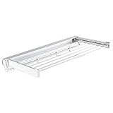 MagiDeal An der montierter Wäscheständer, Handtuchtrockner, Aluminium, multifunktionaler Wäscheständer, platzsparend, ausziehbare für, Weiß