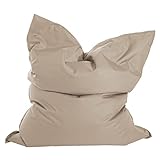 mokebo Sitzsack XXL Outdoor & Indoor 'Der Große', Bean Bag für Kinder & Erwachsene in Deutschland hergestellt, Bodenkissen groß für Balkon oder Wohnung, Sitzkissen mit Füllung, 125x155cm | Beige