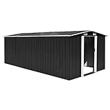 vidaXL Gartenhaus, Metall, Anthrazit, verschiedene Größen