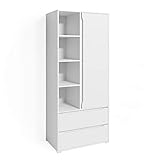 Vicco Kleiderschrank Schlafzimmerschrank Ruben 80cm mit Kleiderstange Schubladen