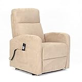 Sime Roma 2 Motoren PERSONALISIERTEN Sessel mit aufstehhilfe Medizinisches Gerät 2 Räder Mikrofedersitz Flauschige Kamel