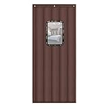 OMOONS Schallschutz, Wintervorhang Für Türen, Thermische Isolierte Trenner Winddichte Kühlschutztürvorhang, Wasserdichtes Ox-Tuch, Hochleistungsschatten Für Wohnzimmer/Braun/100 * 200 Cm/39 * 79 Zoll