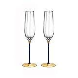 HASMI Champagner gläser Leichtes Luxus-Kristallglas-Sektgläser-Set mit 2 kreativen handgefertigten hohen funkelnden Gläsern 250 ml elegante Champagnerflöte Sektgläser (Color : C)