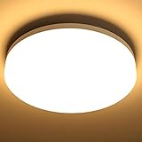 Lepro LED Deckenlampe 15W, LED Deckenleuchte IP54 Wasserfest, 3000K 1500LM Badezimmer Lampe, Rund Badlampe Decke, ideal für Bad Schlafzimmer Flur Küche Wohnzimmer Balkon, Warmweiß, Ø22cm