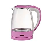 Elektrischer Wasserkocher Elektrischer Wasserkocher mit großem Fassungsvermögen, 1,8 l/63,3 oz, Glas-Elektro-Teekocher, kabellos, schnell kochender Wasserkocher, Trockengehschutz Teekocher Elektrisch