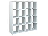 Inter Link Raumteiler Regal Trennwand MDF Weiss Modern 16 Fächer Wohnzimmer Esszimmer Schlafzimmer