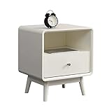 CALMR Nachttisch Vintage Nachttisch Nachttisch aus Holz mit 1 Schublade und offenem Nachttisch Wohnzimmer Kleiner Beistelltisch
