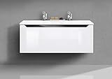 Intarbad ~ Doppelwaschtisch 120 cm mit Unterschrank, Badmöbel Set grifflos Shorewood IB1526