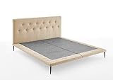 Atlantic Home Collection Designbett Palm 160 x 200 cm, Plattformbett ohne Matratze, Creme, 160/200 cm