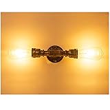 HWORKS Wandleuchte, industrielle Retro-Wandleuchten, Steampunk-Wasserrohr-Wandleuchte, Innenbeleuchtung für Café, Bar, Küche, Esszimmer, Keller, Nachttisch [ohne Glühbirne] (Farbe: A)