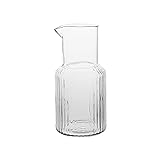 Wasserkrug Kühlschrank Hohe Borosilikat-Glaskrug mit Olecranon-Auslauf vertikale Streifen Kaltkaraffe Mehrzweck-Teekannensaft-JUG-Milchkanne Wasserkaraffe