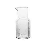 Wasserkrug Kühlschrank Hohe Borosilikat-Glaskrug mit Olecranon-Auslauf vertikale Streifen Kaltkaraffe Mehrzweck-Teekannensaft-JUG-Milchkanne Wasserkaraffe