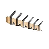SOCUY Kleiderhaken Wandhaken Moderner Kleiderständer Kleiderhaken Free Punch ， Punch Doppelzweck-Aufhänger Für Küche Badezimmer Garderobenhaken Wand (Color : Nero)