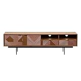 Entertainment-TV-Schrank Geschnitzter Vintage-TV-Schrank for Wohnzimmer, Unterhaltungszentrum, Aufbewahrungsschrank mit 4 Schubladen und 2 offenen Regalen TV-Schrankständer ( Color : B , Size : 180*40