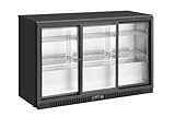 METRO Professional GBC3103 Glastür-Kühlschrank, Verzinktes Blech/Aluminium/Glas, 3 türig, 9 verstellbare Einlegeböden, automatische Abtauung, 308 L, mit Schloß, LED Beleuchtung, schwarz