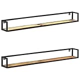 LIGTEX Nice Cool-Wandregal 2 Stück 160 cm Massivholz Altholz