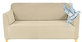 Sofabezug 2 Sitzer Wasserdicht, Sofahusse Elastisch Universal, Sofa Cover Stretch 2 Sitzer (130-170 cm) Beige