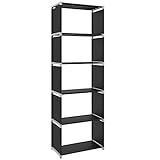 SONGMICS Aufbewahrungsregal, BÜcherregal mit 5 Ebenen, Organizer fÜr Kleidung, jede Ablage mit bis zu 5 kg belastbar, 50 x 30 x 180 cm, fÜr Wohnzimmer, Schlafzimmer, Ankleidezimmer, schwarz LSN15H